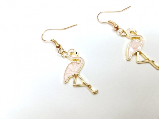 Preview: Flamingo Ohrringe rosegoldfarben